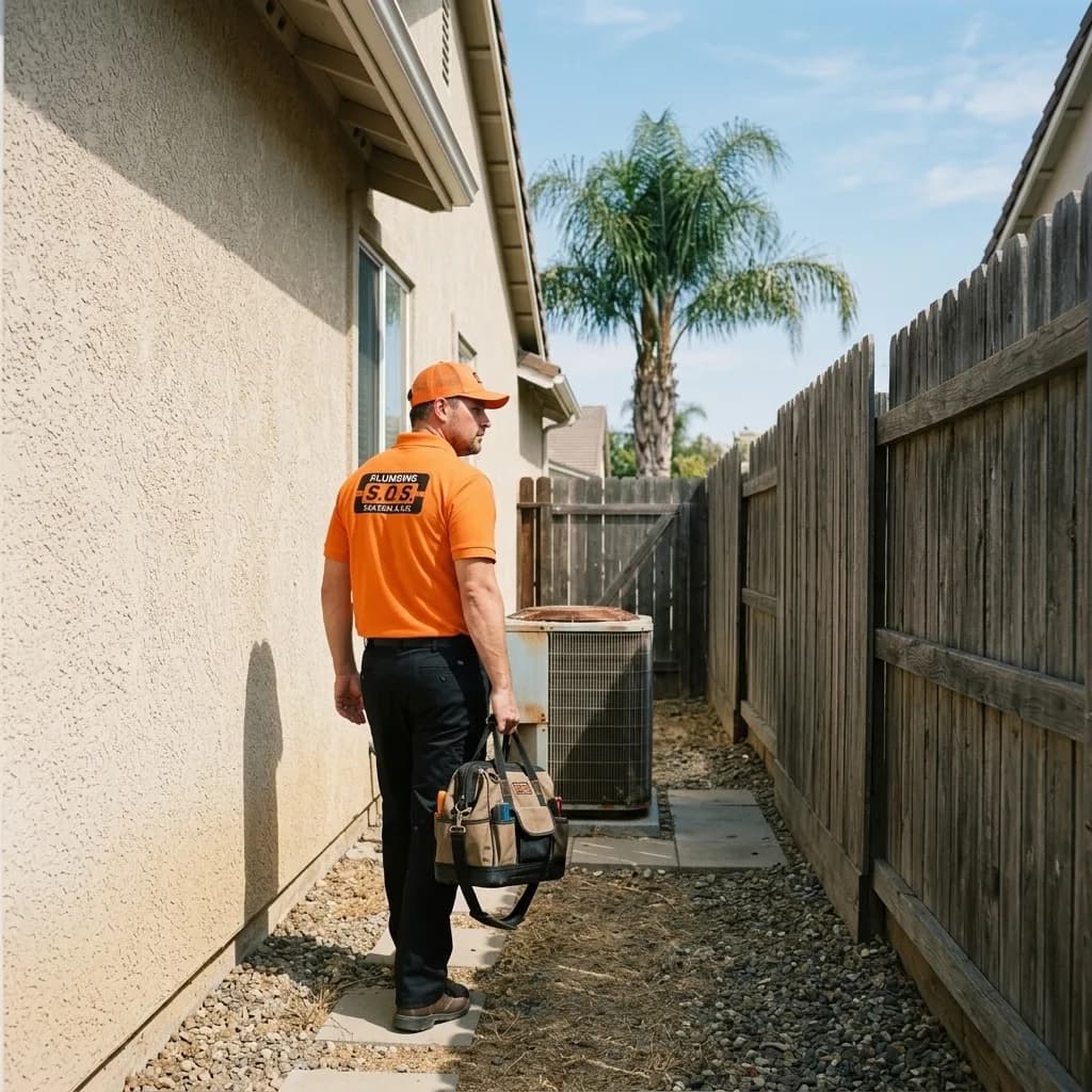 Licensed HVAC technician performing AC services in the Inland Empire