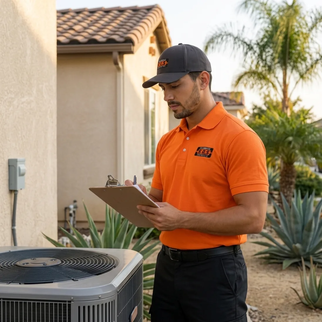 Licensed HVAC technician performing HVAC services in the Inland Empire